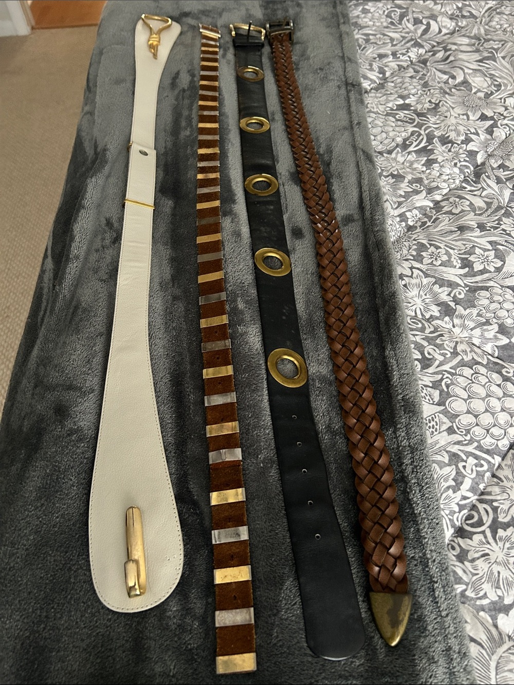 Women's Assorted Leather Belt Set - Brown, Black, Cream